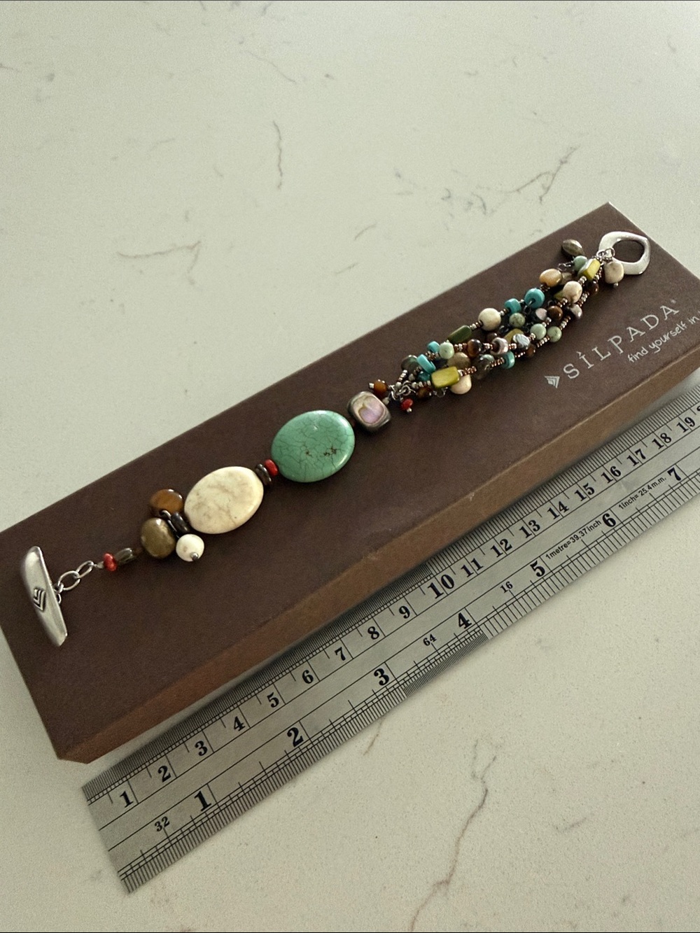 Silpada Sterling Silver, Turquoise, Howlite, Tigers Eye, Bronzite Bracelet B1992 - Picture 6 of 9